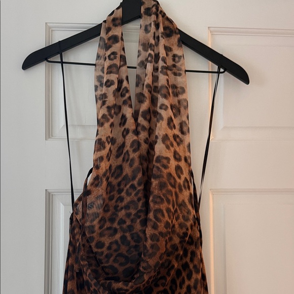 Zara Leopard Print Halter Dress - Picture 4 of 6